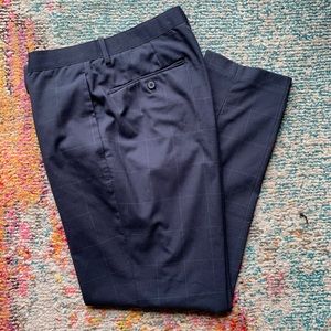 Navy/White Windowpane Pants